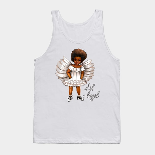 The Best angel Gift ideas 2022, lil angel.... afro baby angel  - curly Afro Hair Tank Top by Artonmytee